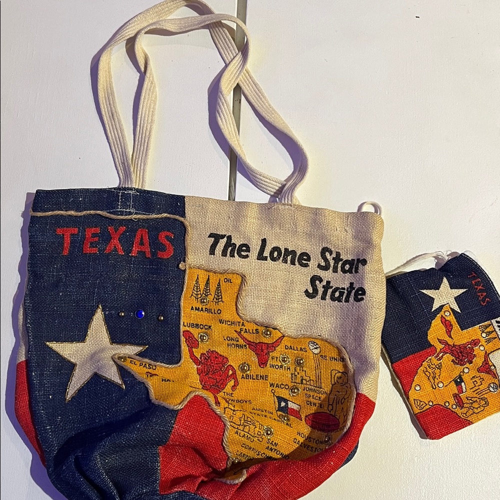 Texas burlap tote bag